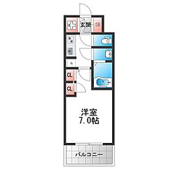 S-RESIDENCE堺altklas 1Kの間取図画像