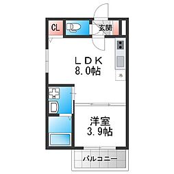 GRAND FUSE 1LDKの間取図画像