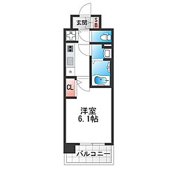 CREST TAPP 大阪EAST 1Kの間取図画像