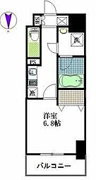 京成千原線 千葉中央駅 徒歩4分の賃貸マンション 13階1Kの間取り