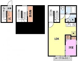 ベルアヴェニール本町 1LDKの間取図画像