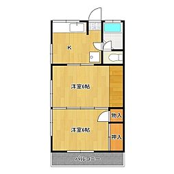 グレイス自由が丘 2Kの間取図画像