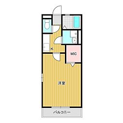シャルム姫子A 1Kの間取図画像