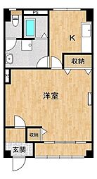 KUNOビル 1Kの間取図画像