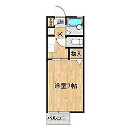 FIRST STAGE 2階1Kの間取り