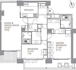 フォレセーヌ霊南坂レジデンス 2LDKの間取図画像
