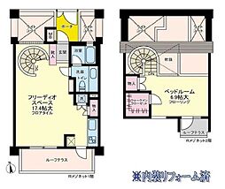 フリーディオ四谷三丁目 1LDKの間取図画像