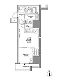 ザ・パークハビオSOHO新宿御苑 1LDKの間取図画像