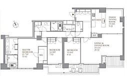 フォレセーヌ霊南坂レジデンス 3LDKの間取図画像
