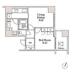 東京メトロ半蔵門線 半蔵門駅 徒歩3分の賃貸マンション 4階1LDKの間取り