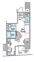 ロイジェントパークス四ッ谷 ワンルームの間取図画像