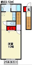 シャトレーヌ2 ワンルームの間取図画像