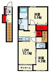 シャルマン・東鳴水 2LDKの間取図画像