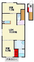 フェリシティ萩原 2LDKの間取図画像