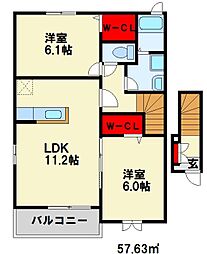 グランドパレス3 2LDKの間取図画像