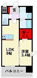 YSP黒崎 1LDKの間取図画像