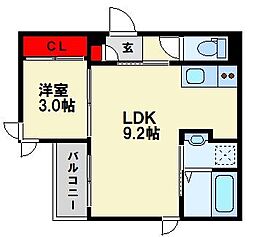 Regalestラフィエ 1LDKの間取図画像