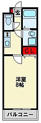 ラトゥール感田 1Kの間取図画像