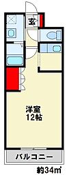 リベルテ 1Kの間取図画像