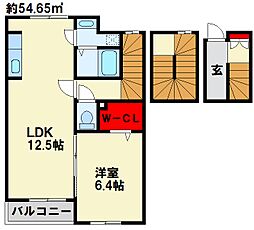 シュトラント神正 1LDKの間取図画像