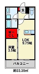 トレス上の原館 1LDKの間取図画像