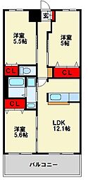 キャンファ・マンション3 3LDKの間取図画像