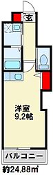 MDIフォレストガーデン三ケ森 ワンルームの間取図画像