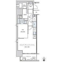 パークアクシス名古屋山王 1LDKの間取図画像
