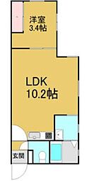 名古屋市営桜通線 吹上駅 徒歩2分の賃貸マンション 2階1LDKの間取り