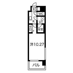 名古屋市営東山線 今池駅 徒歩5分の賃貸マンション 4階1Kの間取り