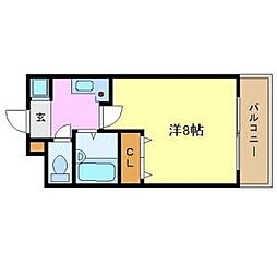 JR中央本線 鶴舞駅 徒歩5分の賃貸マンション 7階1Kの間取り