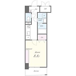 名古屋市営鶴舞線 鶴舞駅 徒歩8分の賃貸マンション 3階1Kの間取り