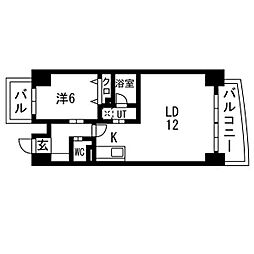 名古屋市営東山線 今池駅 徒歩5分の賃貸マンション 11階1LDKの間取り