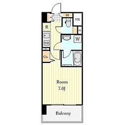 名古屋市営名城線 東別院駅 徒歩1分の賃貸マンション 9階1Kの間取り