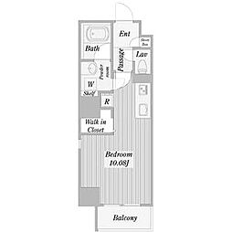 名古屋市営名城線 東別院駅 徒歩6分の賃貸マンション 5階ワンルームの間取り