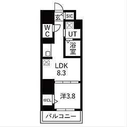 名古屋市営東山線 栄駅 徒歩10分の賃貸マンション 11階1LDKの間取り