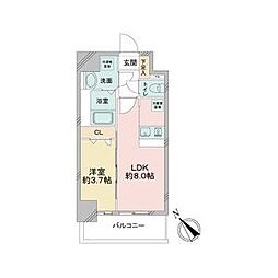 アステリ鶴舞エーナ 1LDKの間取図画像