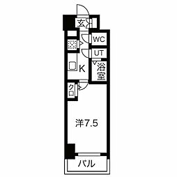 エスリード上前津テルツェ 1Kの間取図画像