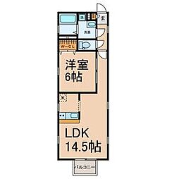 グランレーヴ金山2 1LDKの間取図画像
