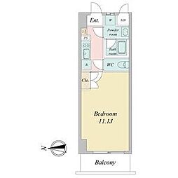 BSRESIDENCESAKAE 1Kの間取図画像