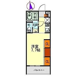 DoubleTree御器所 1Kの間取図画像