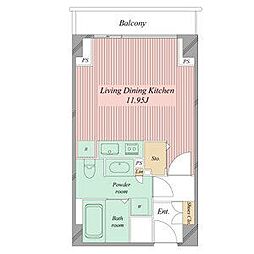ミュプレ矢場町 ワンルームの間取図画像
