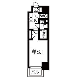 エスリード上前津ツヴァイテ 1Kの間取図画像
