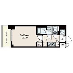 CRESTTAPP新栄 1Kの間取図画像