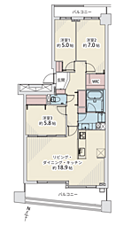パークハイム覚王山 3LDKの間取図画像