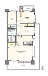 ライオンズガーデン植田中央 3LDKの間取図画像