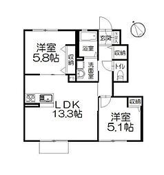 間取図画像 2LDK