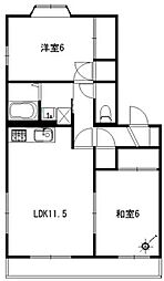 メゾン芝梅 2LDKの間取図画像