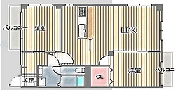 ライフコア甲東園 2LDKの間取図画像