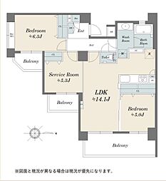 クレッセント用賀 2SLDKの間取図画像